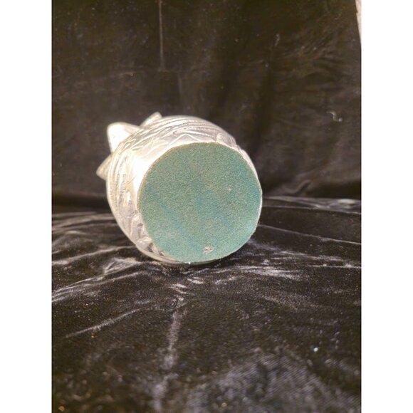 Silver Pineapple-Shaped Decorative Vase 9" Textured Finish Unique Design - Picture 6 of 8